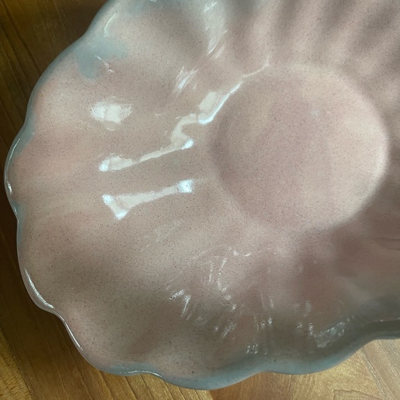 Vintage Gonder Ceramic Arts Large Pottery Fruit Basket Pink Blue L19 MINT - Picture 8 of 8